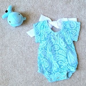 NEW Posh Peanut Newborn Girl Photo Lace Romper